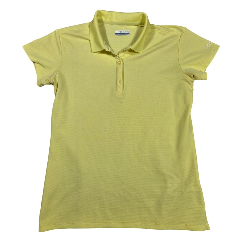 Columbia Sportswear Womens Yellow Short Sleeve Polo Shirt Size Medium Outdoors